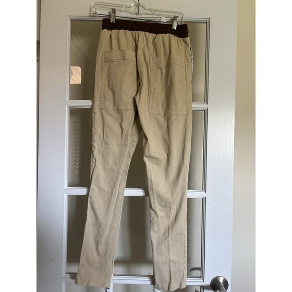 Urkool jogger pants khaki drawstring zipper bottom medium men’s - Picture 4 of 4